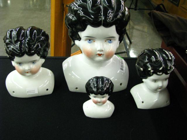 Appraisal: Group of Four Antique China Doll heads including '' ''