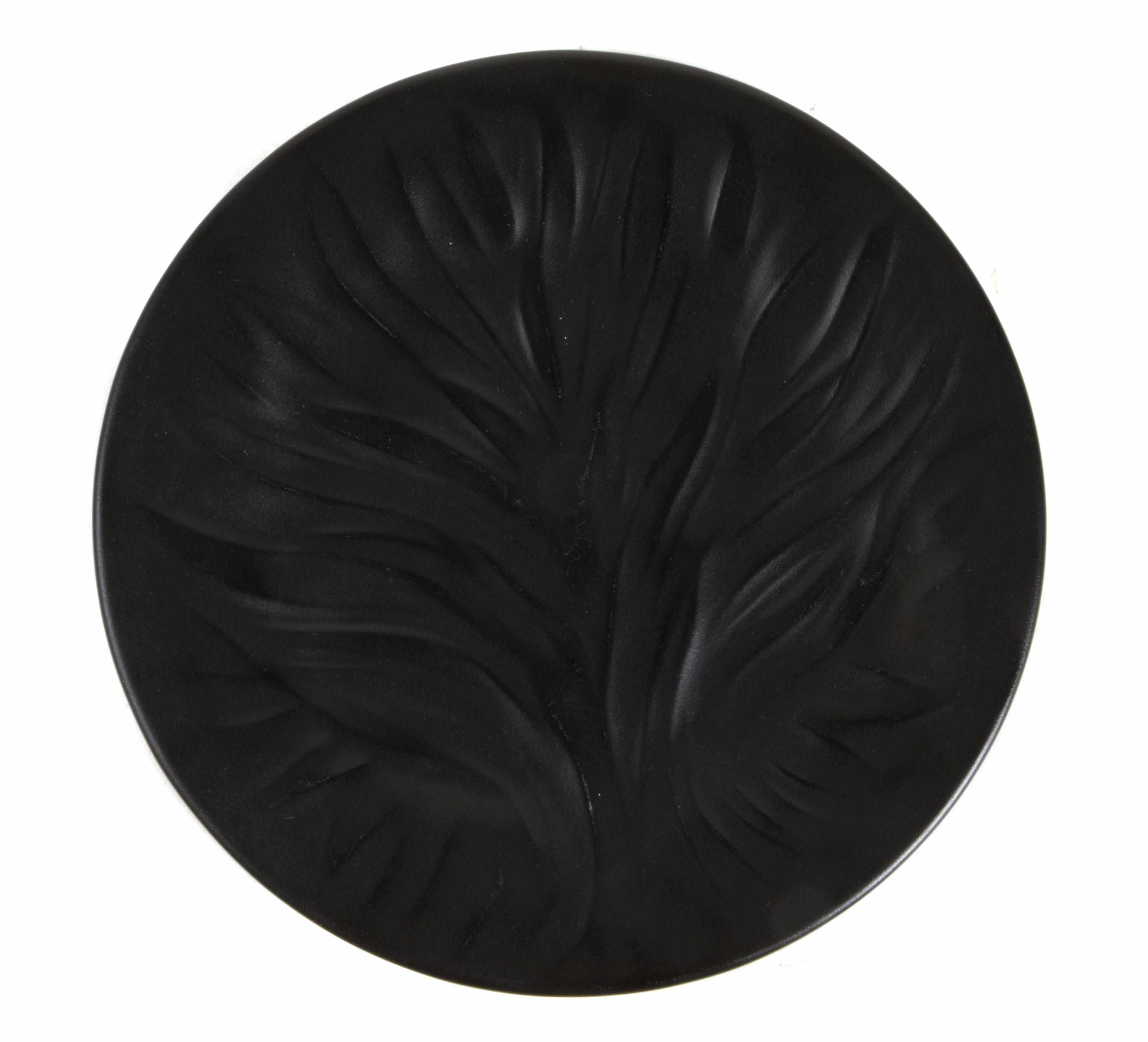 Appraisal: A set of six Lalique France Algues black glass plates