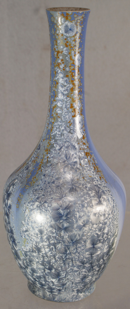 Appraisal: Crystalline glazed porcelain vase with a blue underglaze mark in