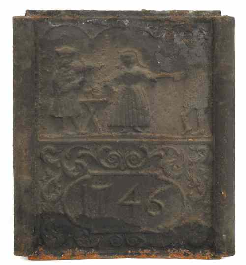 Appraisal: Cast iron stove plate The Wedding Dance x For a