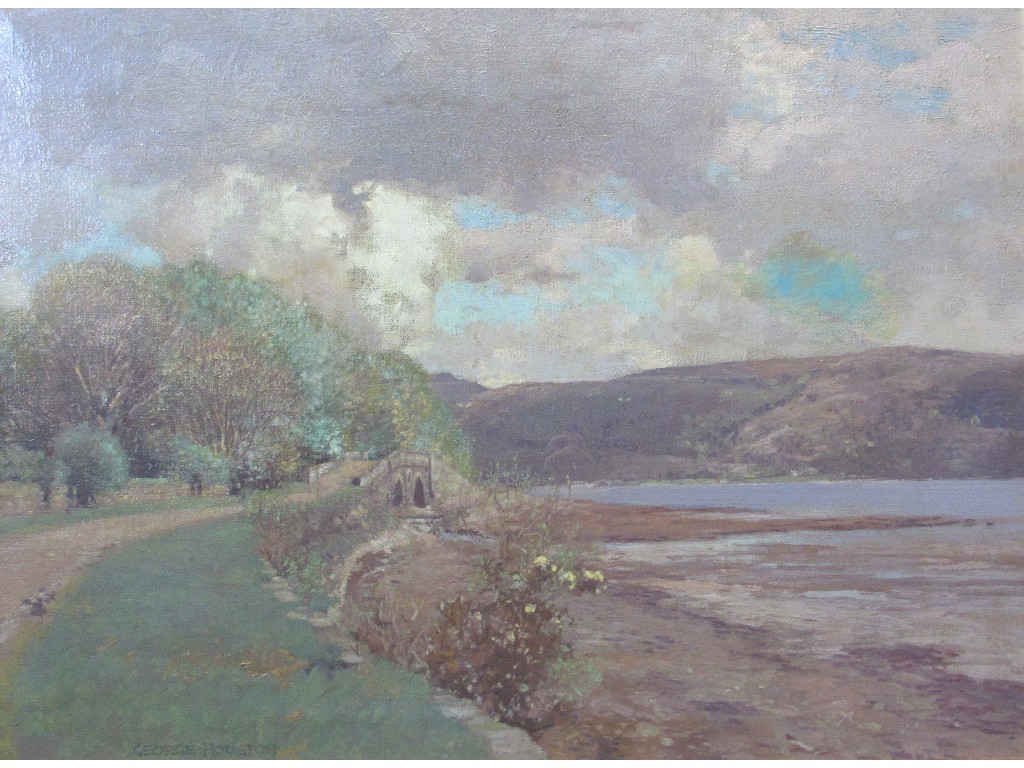 Appraisal: GEORGE HOUSTON RSA - ROAD BRIDGE AT INVERARAY Oil on