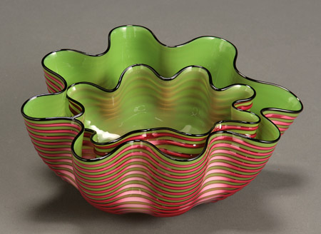 Appraisal: Dale Chihuly American b Royal Raspberry Seaform Pair Portland Press