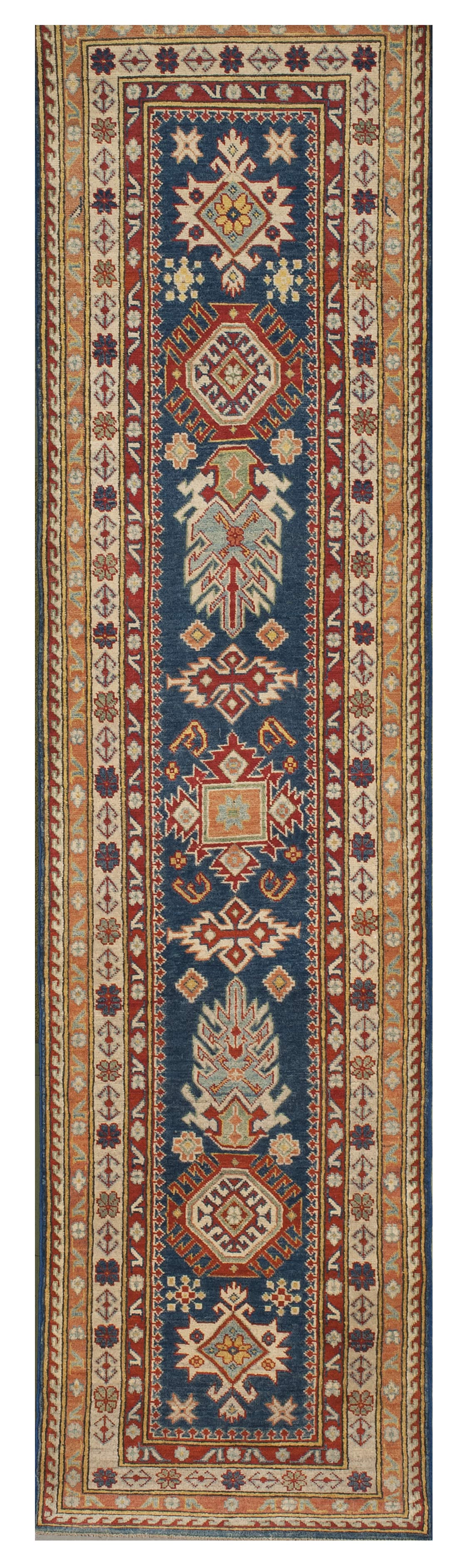 Appraisal: ORIENTAL RUG KAZAK DESIGN ' x ' Blue field with