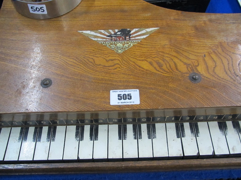 Appraisal: Oak cased miniature piano