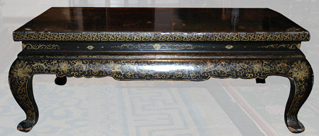 Appraisal: Chinese Export Black Lacquered Low Table Estimate -