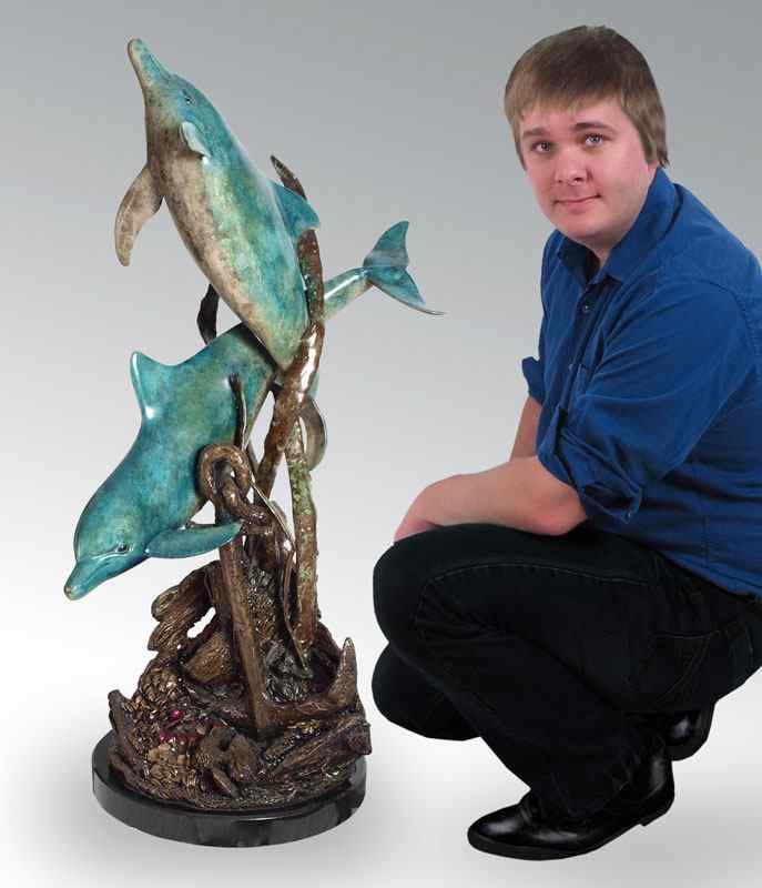 Appraisal: 'LOST TREASURE DOLPHINS'' SCULPTURE BY G PIQUERA Original bronze created