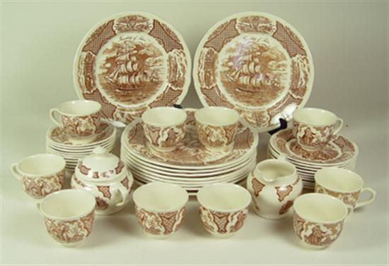 Appraisal: Set of Meakin Staffordshire Transferware Service for ten Fair Winds