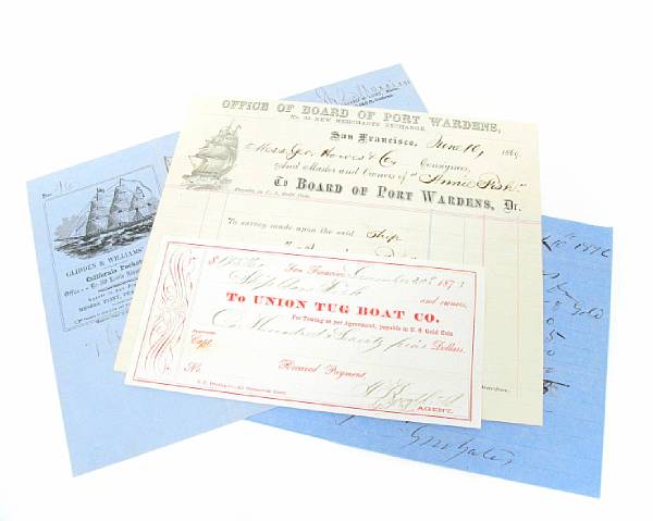 Appraisal: SAN FRANCISCO SHIPPING Collection of Documents Signed of various persons