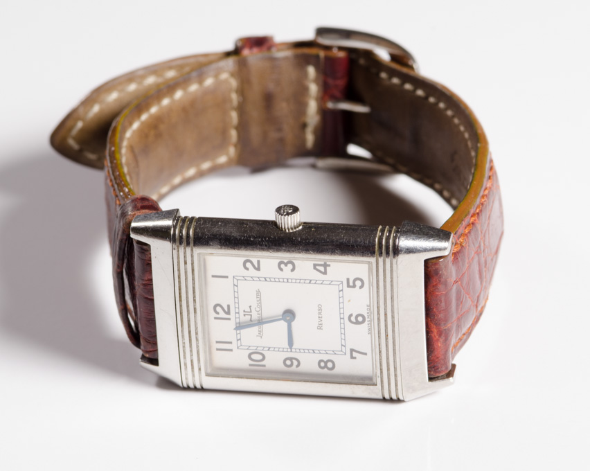 Appraisal: SWISS JAEGER-LeCOULTRE WRIST WATCH Reverso model rectangular stainless steel case