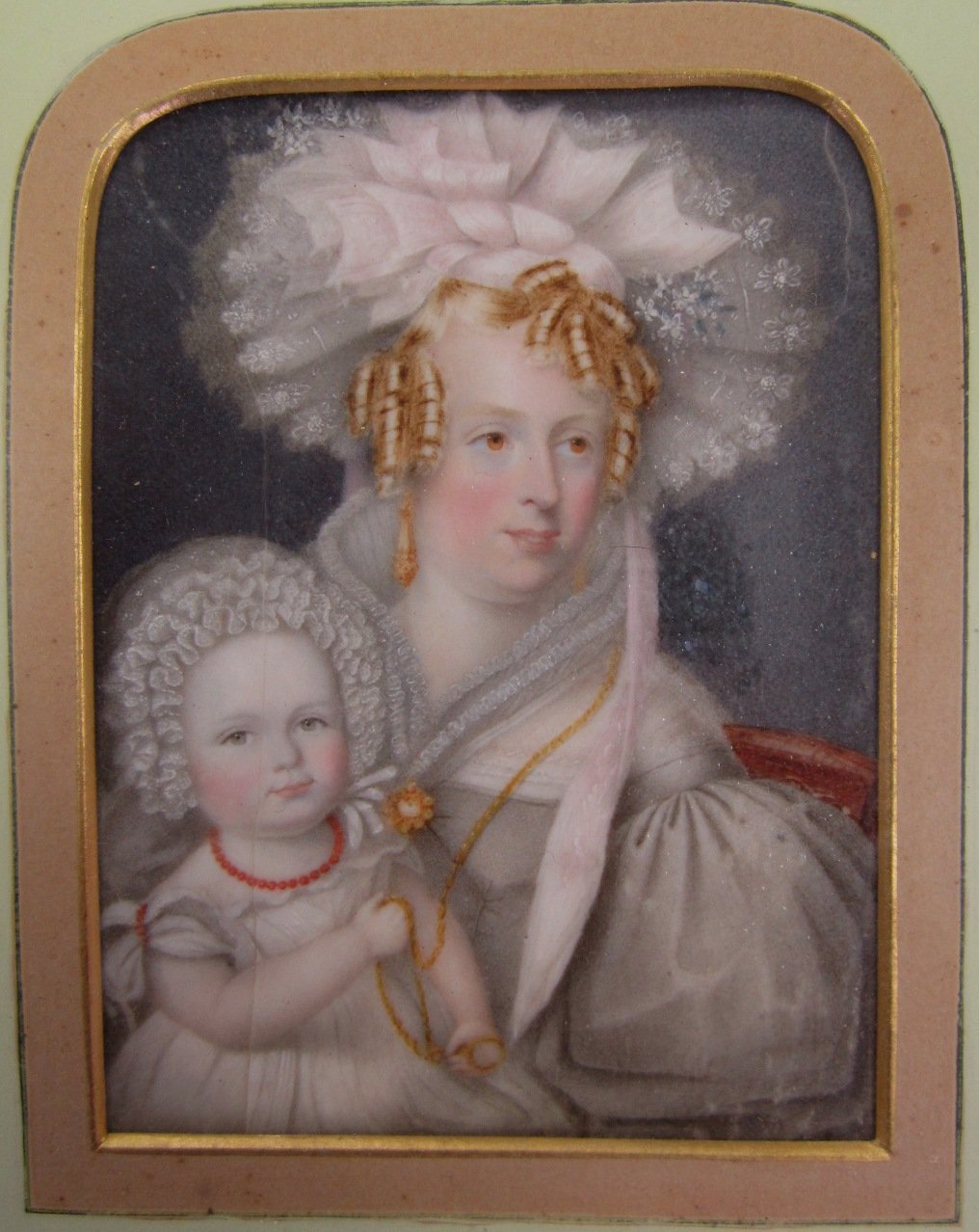 Appraisal: Regency School Mother with Child portrait group the mother wearing