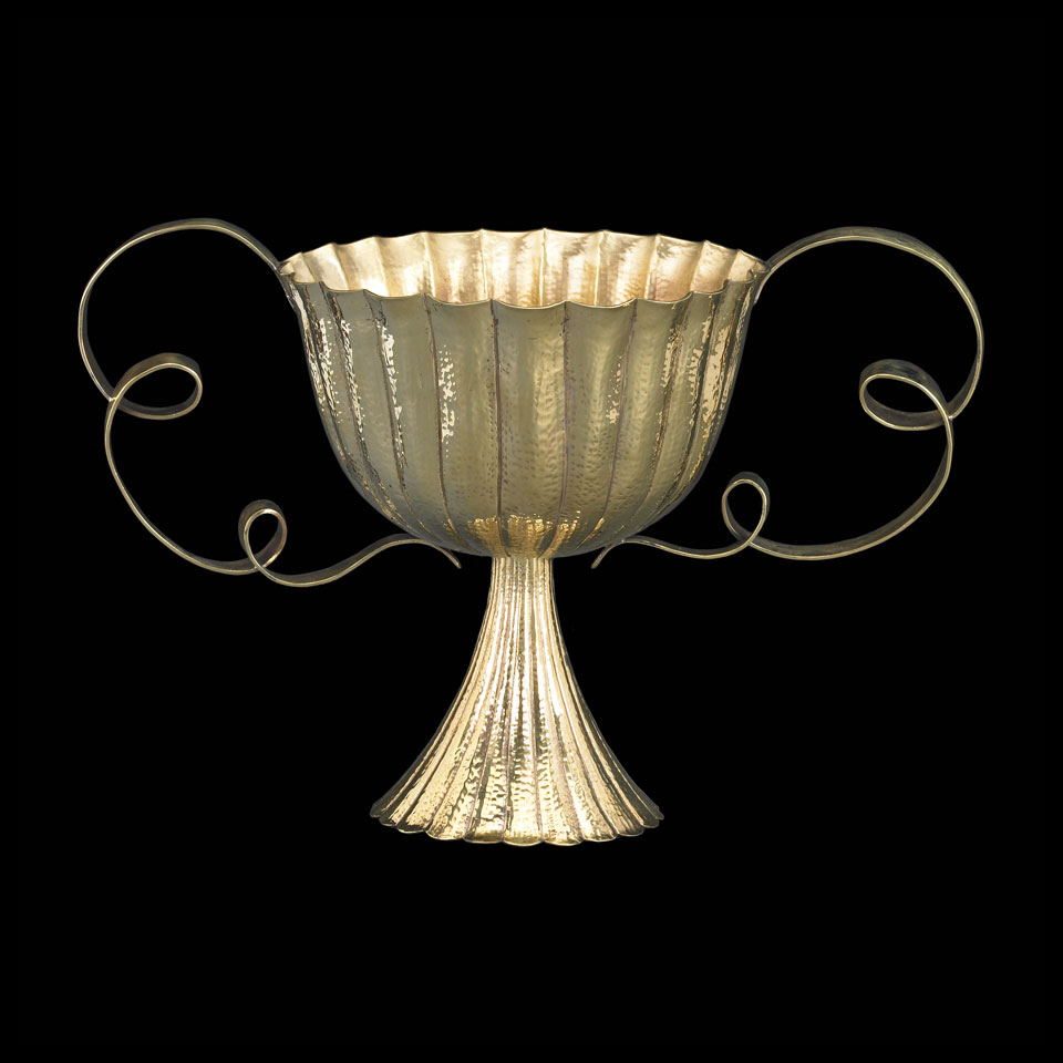 Appraisal: Wiener Werkst tte Brass Coupe Josef Hoffmann c stamped WIENER