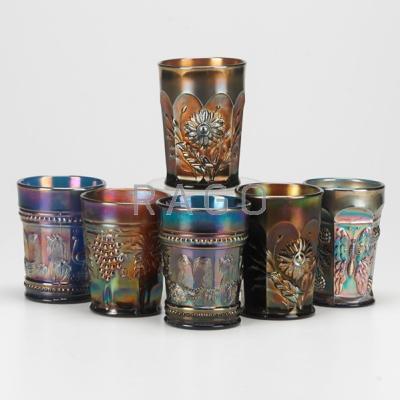 Appraisal: CARNIVAL GLASS Six tumblers mid th c two Northwood Poppy