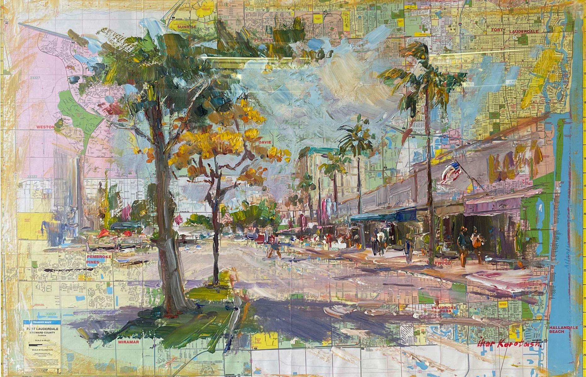 Appraisal: KOROTASH Igor American Ukrainian b Ft Lauderdale Street Scene Oil