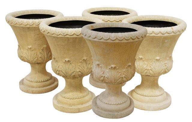 Appraisal: lot of Large cast resin garden planters th c in