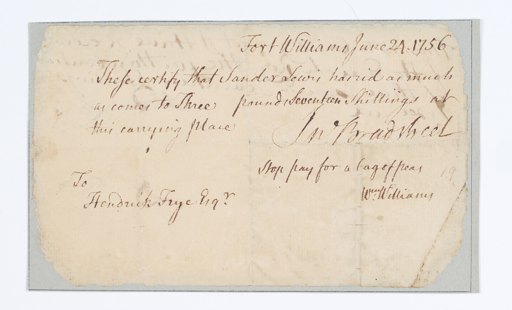 Appraisal: JOHN BRADSTREET - PAY RECEIPT From the original Early American