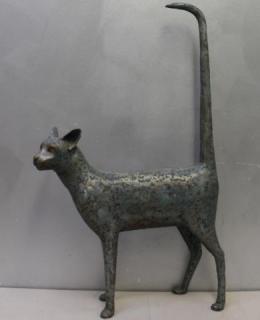 Appraisal: HAMBLETON Bud Steel Sculpture Cat Bud Hambleton American th C