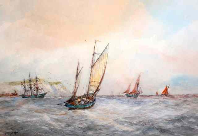 Appraisal: AUBREY RAMUS TH TH CENTURY Shipping off the coast a