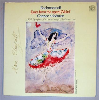 Appraisal: piece Photograph LP Album Cover Signed Chagall Marc Rachmaninoff Suite