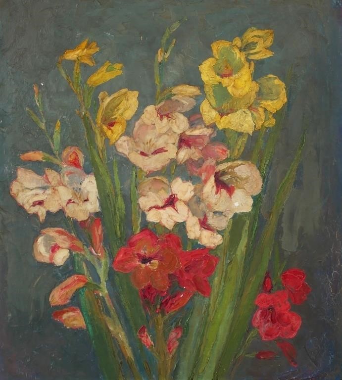 Appraisal: Still life painting of flowers of various colors by Martha