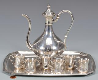 Appraisal: French Silver Demitasse Set Assembled French st Standard silver demitasses