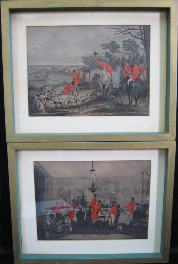 Appraisal: British School Late th Century Hunt Scenes set of six