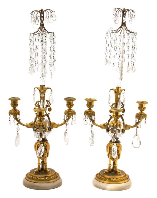 Appraisal: Sale Lot A Pair of Louis XVI Style Gilt Bronze