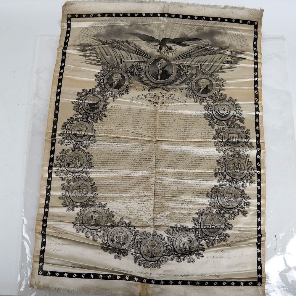 Appraisal: William Woodruff Silk Bandana th C Woodruff facsimile of the