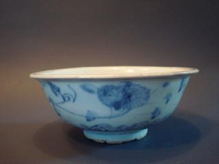 Appraisal: ANTIQUE Chinese Blue and White Bowl Ming ANTIQUE Chinese Blue