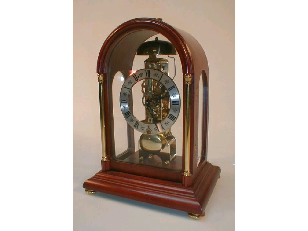 Appraisal: A modern four glass mantel clock with German movement