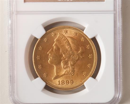 Appraisal: Twenty Dollar Gold Piece Certified NGC Grade AU