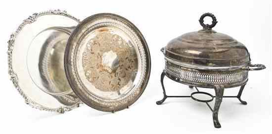 Appraisal: A Collection of American Silverplate Holloware comprising a footed centerpiece