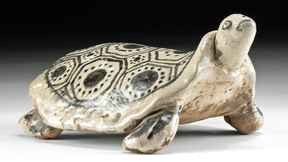 Appraisal: th C Thai Sukhothai Bichrome Turtle ex-Museum Southeast Asia Thailand