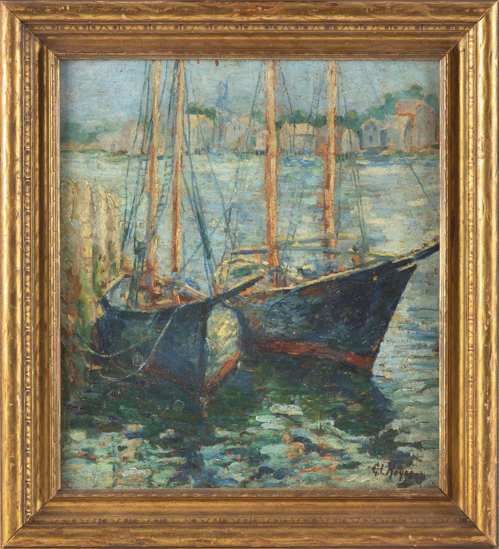 Appraisal: GEORGE LOFTUS NOYES MASSACHUSETTS NEW HAMPSHIRE - HABOR SCENE OIL