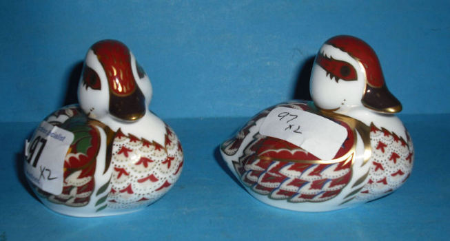 Appraisal: Royal Crown Derby Paperweights Bakewell Duckling and Swimming Duckling Both