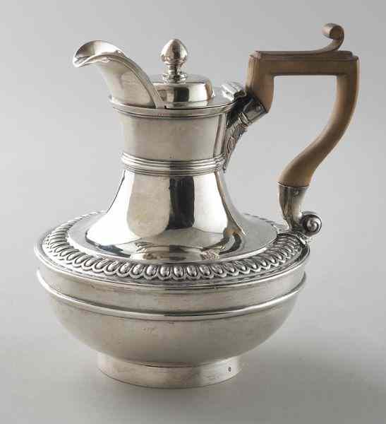 Appraisal: Paul Storr sterling silver tea potwith insulating wood handle Marked