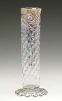 Appraisal: GALLE VASE Early Crystallerie tubular vase with beautifully enameled dragonfly