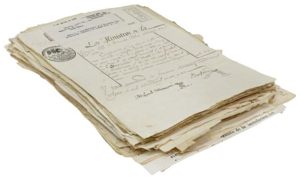 Appraisal: lot Large collection of circulars proclamations and documents in Spanish