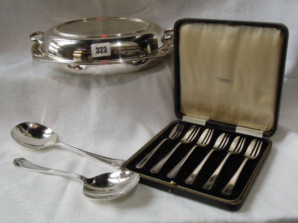 Appraisal: A quantity of silver plate including a tray with chased