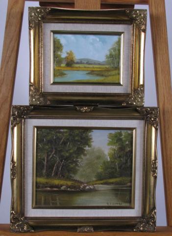 Appraisal: Robert C Moore two oil on board paintings both signed