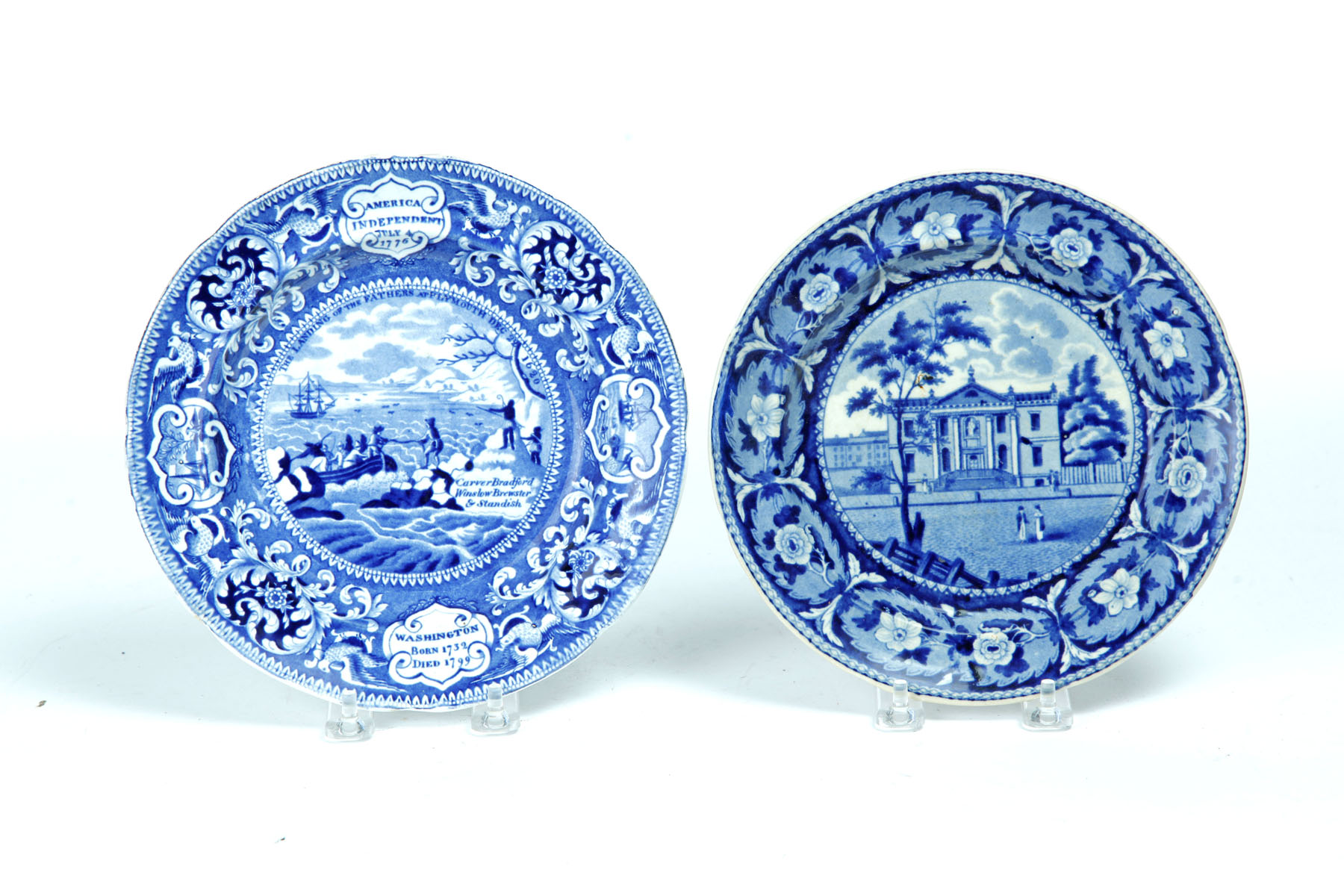 Appraisal: TWO HISTORICAL BLUE STAFFORDSHIRE PLATES England st half- th century