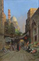 Appraisal: Richard Karlovich Zommer Russian - Samarkand market scene Oil on