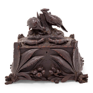 Appraisal: A Black Forest Carved Table Casket Late th Early th