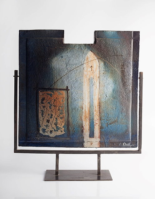 Appraisal: Christian Destieu French b Panelabstract decorationsigned lower right mounted on