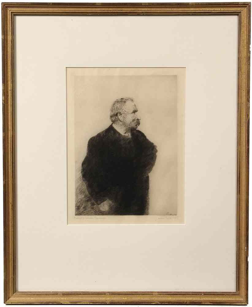 Appraisal: PORTRAIT ETCHING by James Ensor - Portrait of Ernest Rousseau