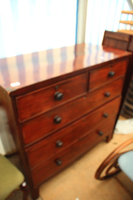 Appraisal: A VICTORIAN MAHOGANY STARIGHT FRONT CHEST with two short and