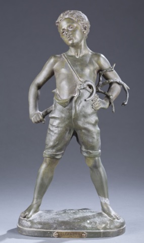 Appraisal: After Charles-Vital Cornu Spelter Sculpture French - Siffleur H