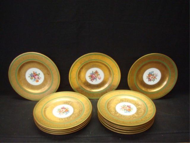 Appraisal: Twelve gilt decorated plates Property from New York NY Dimensions