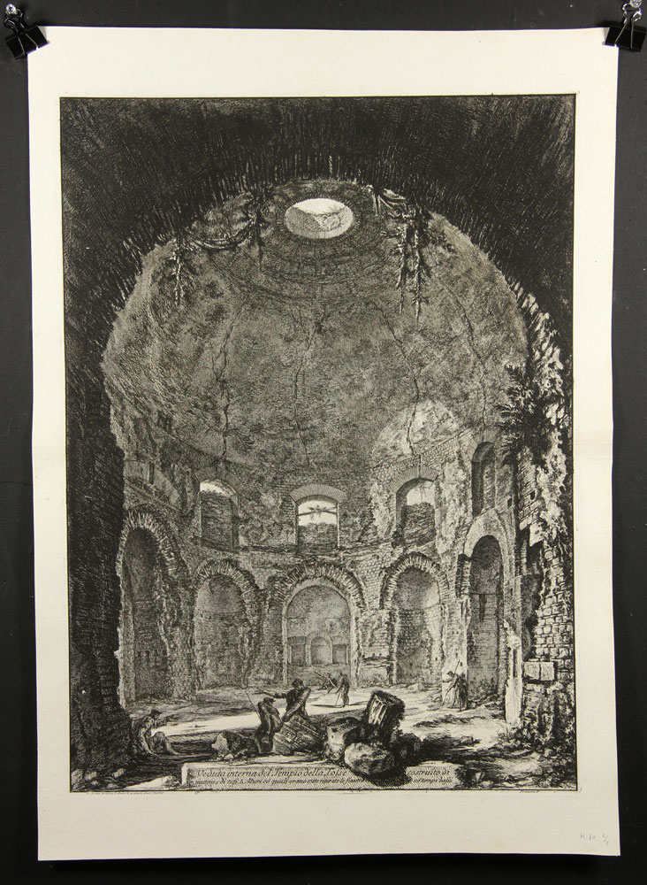 Appraisal: - Piranesi Venduta interna del Tempio della Tosse Etching Giovanni