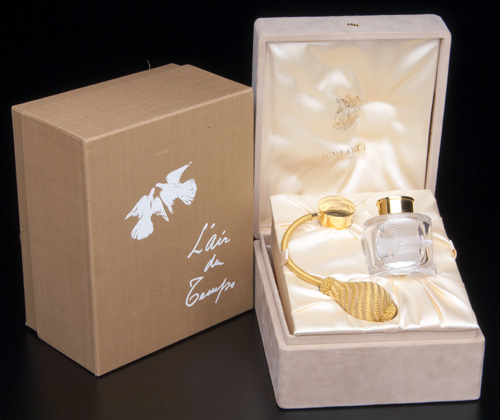 Appraisal: LALIQUE L'Air du Temps perfume atomizer for Nina Ricci in