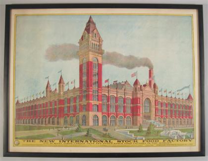 Appraisal: piece Color Lithograph The New International Stock Food Factory Minneapolis